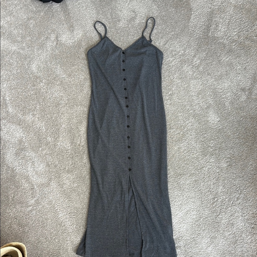Vici Gray Sleeveless Sheath Maxi Dress